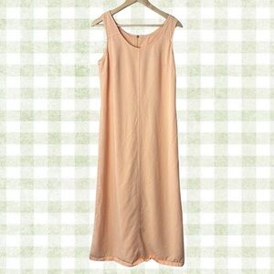 Peach Sleeveless Midi Dress